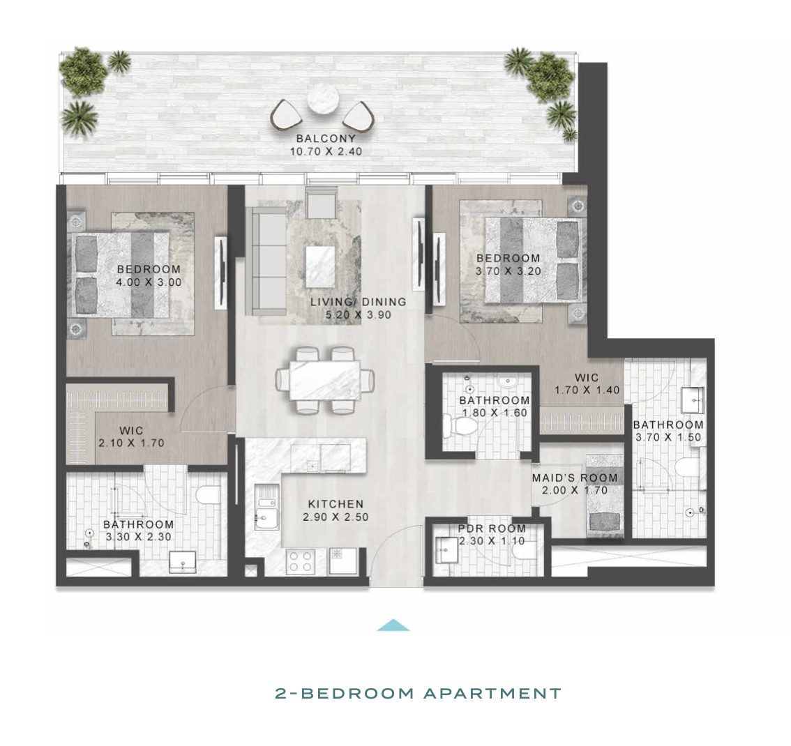 2 bedroom apartment floor plan 