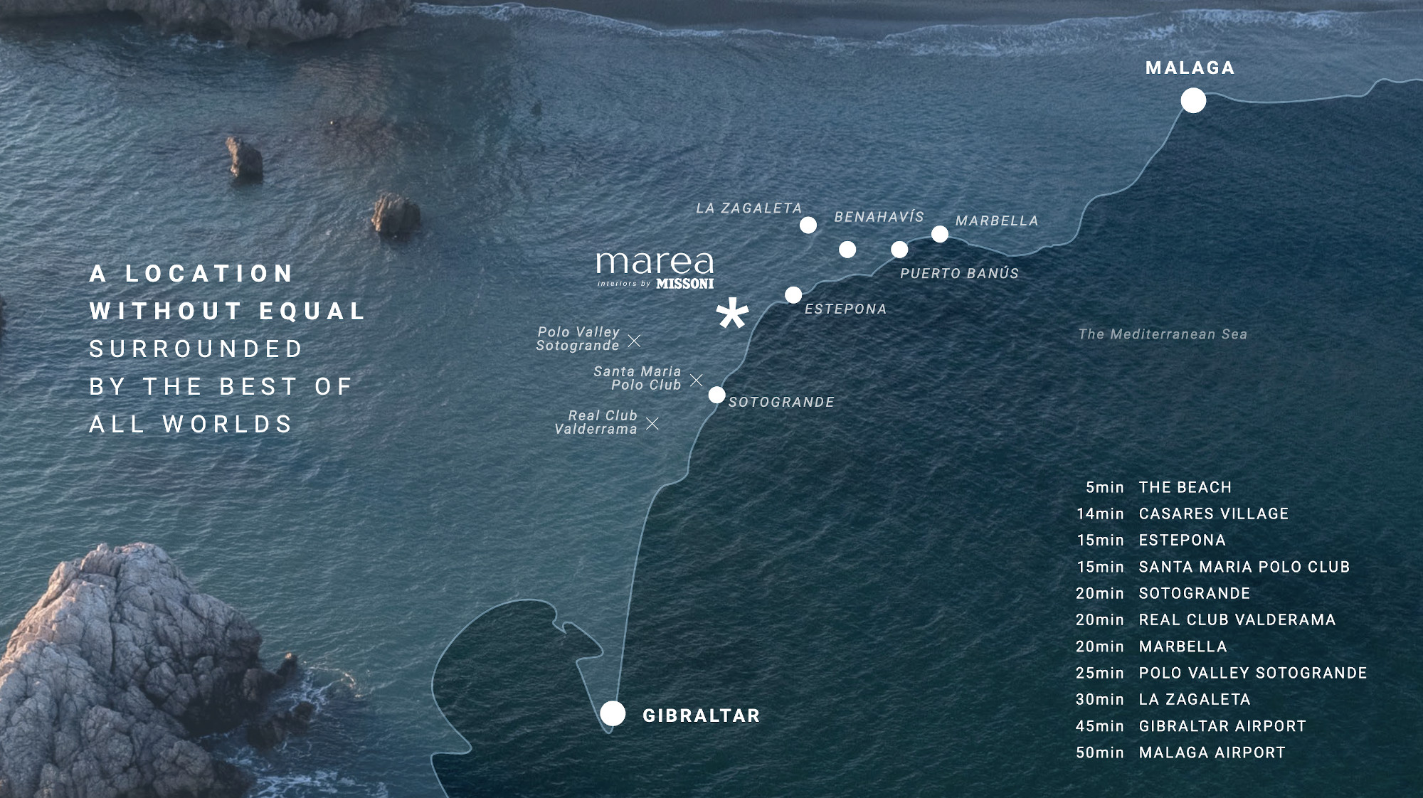 marea missioni new development in estepona location map 